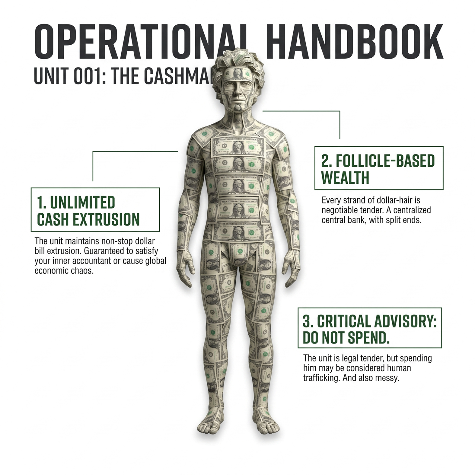 Operational handbook showing cashman anatomy and features